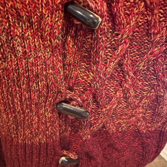 Jones New York Maroon Cable Knit Cardigan - Picture 2 of 5